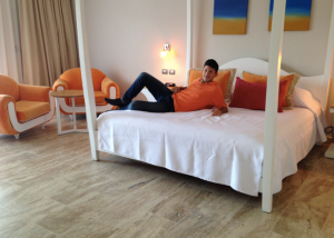Benjie showing off our room